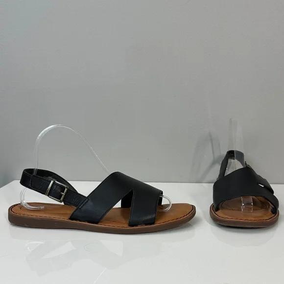 BOC Didi Black Leather Sandals Size 10 - Picture 1 of 15